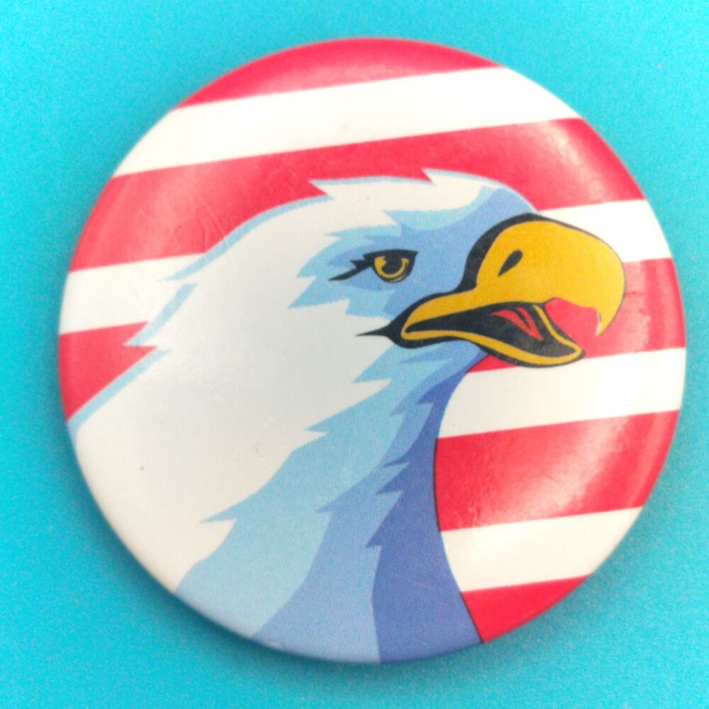 Bald Eagle USA Patriotic Pin Button Pinback Vintage